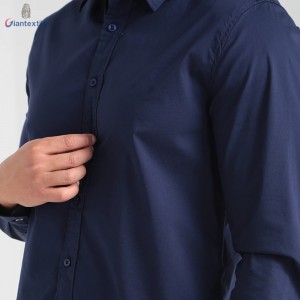 Bright-coloured Long Sleeve Slim Fit High Quality Blue Solid Men Dress Shirt Gent Clothing Business Shirts GTCW107978G1