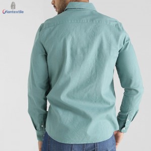 High Quality Men’s Casual Shirt Yarn Dyed Long Sleeve Solid Linen Cotton Camisa Masculina GTCW107979G1