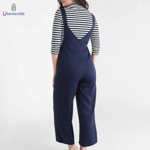 Hot sale Maternity Dress Viscose Denim Medium Blue Solid Suspender Pants Sleeveless Long Dress For Women GTCW107989G1
