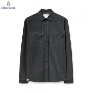 New Design Men’s Shirt Pure Cotton Long Sleeve Two Pocket Solid Corduroy Casual Shirt For Men GTCW107992G1