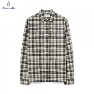 High Quality Wholesale Traditional Men’s Shirt Pure Cotton Two Pocket Gent Flannel Shirt For Men GTCW107993G1
