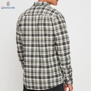 High Quality Wholesale Traditional Men’s Shirt Pure Cotton Two Pocket Gent Flannel Shirt For Men GTCW107993G1