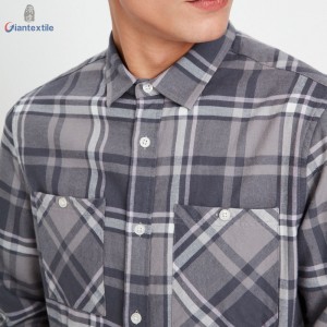 New Arrival Traditional Men’s Shirt Long Sleeve Shirt 100% Cotton Dual Pocket Heavyweight Flannel Shirt For Men GTCW107994G1