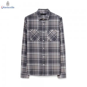 New Arrival Traditional Men’s Shirt Long Sleeve Shirt 100% Cotton Dual Pocket Heavyweight Flannel Shirt For Men GTCW107994G1