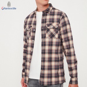 Hot Sale Men’s Shirt 100% Cotton Premium Long Sleeve Check Casual Flannel Business Leisure Camisa de hombre GTCW107995G1