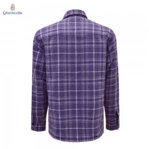 New Design Winter 30%Wool 70%Recycled Polyester Classic Flannel Warm Big Checks Long Sleeve for Men’s GTCW107999G1