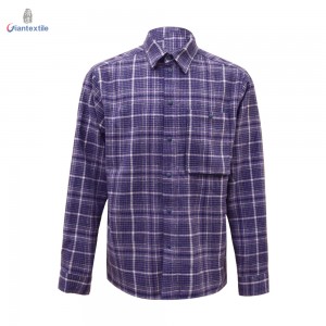 New Design Winter 30%Wool 70%Recycled Polyester Classic Flannel Warm Big Checks Long Sleeve for Men’s GTCW107999G1