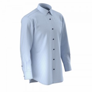 Hot Sale Men’s Print Shirt Pure Cotton Long Sleeve comfortable multicolored Geometric Digital Print Shirt For Men GTCW108003G1