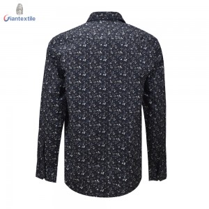 Hot sale Men’s Wear with Soft and Comfortable Cotton Elastane Floral Digital Print Material Shirt For Men GTCW108034G1