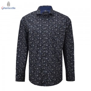 Hot sale Men’s Wear with Soft and Comfortable Cotton Elastane Floral Digital Print Material Shirt For Men GTCW108034G1