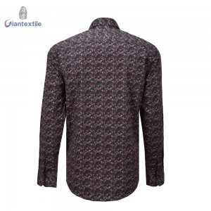 New Design Men’s Shirts with Paisley Print Cotton Elastane Digital Print Material Shirt with Curved Hem for Men GTCW108036G1