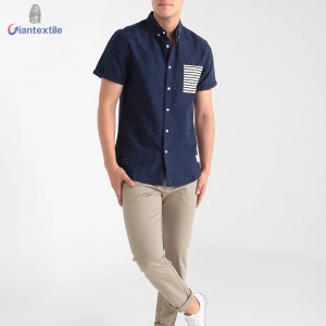 New Design Men’s Shirt High Quality Casual Cotton Long Sleeve Navy Stripe Camicie da uomo Shirt for man GTCW108044G1