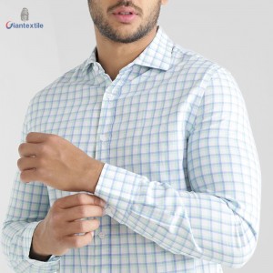 Hot Sale Green Check Pure Cotton Casual Check Nature Gent Good Hand Feel Shirt For Men GTCW108048G1
