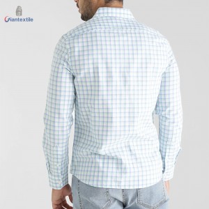 Hot Sale Green Check Pure Cotton Casual Check Nature Gent Good Hand Feel Shirt For Men GTCW108048G1