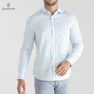 Hot Sale Green Check Pure Cotton Casual Check Nature Gent Good Hand Feel Shirt For Men GTCW108048G1