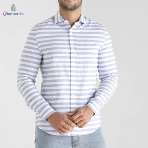 Hot sale Men’s Shirt Casual Cotton Long Sleeve Bright-coloured Stripe Camicie da uomo Shirt for man GTCW108049G1