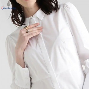 Tank Top Hot sale Women Solid Long Sleeve White Fitted Office Ladies Good Hand feel Shirt GTCW108055G1