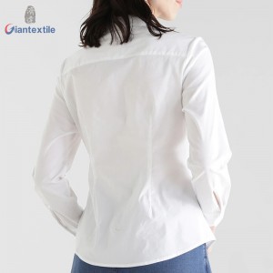 Good Sealed Hot sale Women Solid Long Sleeve White Elegant Office Ladies Comfortable Shirt GTCW108055G2