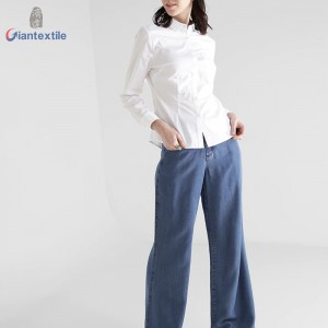 Good Sealed Hot sale Women Solid Long Sleeve White Elegant Office Ladies Comfortable Shirt GTCW108055G2