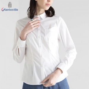Good Sealed Hot sale Women Solid Long Sleeve White Elegant Office Ladies Comfortable Shirt GTCW108055G2