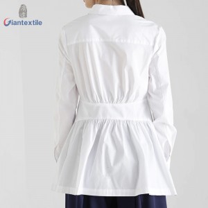 New Design Hot sale Women Solid Long Sleeve White Contemporary Office Ladies Business Leisure Shirt GTCW108055G4