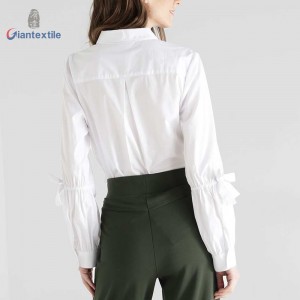 New Arrival Hot sale Women Cheap Solid Long Sleeve White Contemporary Office Ladies Business Camisas GTCW108055G6