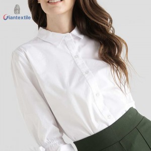 New Arrival Hot sale Women Cheap Solid Long Sleeve White Contemporary Office Ladies Business Camisas GTCW108055G6