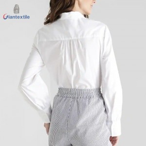 Factory Direct Wholesale Women Solid Long Sleeve White Comfortable Office Ladies Business Leisure Shirt Elegant Blouse GTCW108055G7