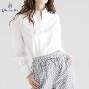 Factory Direct Wholesale Women Solid Long Sleeve White Comfortable Office Ladies Business Leisure Shirt Elegant Blouse GTCW108055G7