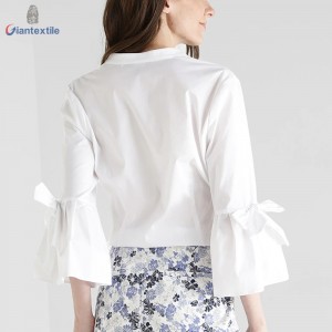 Modern Design Hot sale Women Chic Solid Long Sleeve White Business Occasion Office Ladies Business Camisas GTCW108055G9