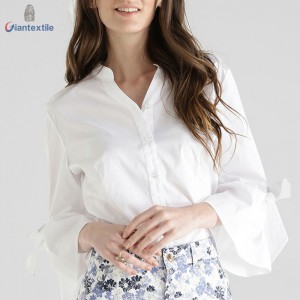 Modern Design Hot sale Women Chic Solid Long Sleeve White Business Occasion Office Ladies Business Camisas GTCW108055G9