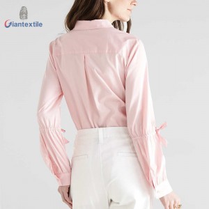 Sample Available Women Pink Long Sleeve Superior Office Ladies Business Easy Care Exquisite Leisure Shirt GTCW108058G1