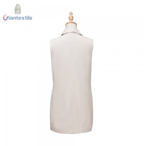 Wholesale Factory Fashionable Solid 100% Polyester Fitted Sleeveless Business Leisure Women Vests GTCW108079G1