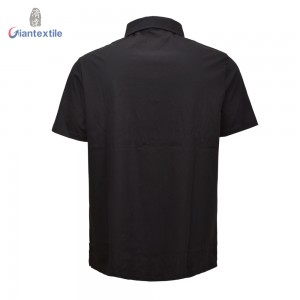 New Fresh Knit Shirt Solid Black High Quality Fabric 100% Cotton Smart Casual Short Sleeve Polo Shirt For Men GTCW108093G1