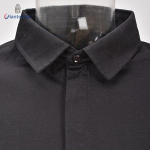 New Fresh Knit Shirt Solid Black High Quality Fabric 100% Cotton Smart Casual Short Sleeve Polo Shirt For Men GTCW108093G1