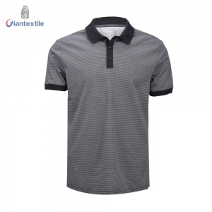 New Design Knit Shirt Dot Print Good Hand Feel Fabric 100% Cotton Short Sleeve Polo Shirt For Men GTCW108094G1