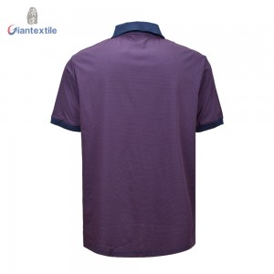 High-End Knit Shirt Dot Print Purple Good Hand Feel Fabric 100% Cotton Smart Casual Short Sleeve Shirt For Men GTCW108095G1