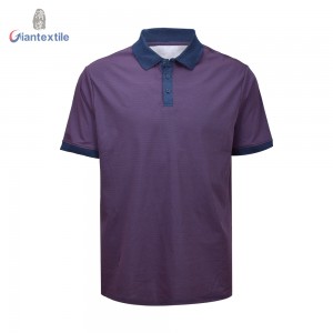 High-End Knit Shirt Dot Print Purple Good Hand Feel Fabric 100% Cotton Smart Casual Short Sleeve Shirt For Men GTCW108095G1