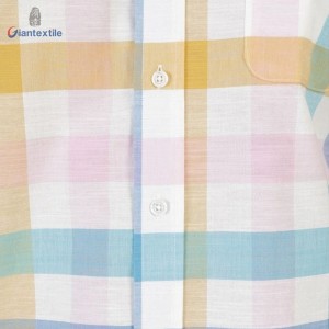 Oeko-Tex Audit Men’s Check Shirt Iridescent Plaid Bright-colored Casual Shirt with Good Hand Feel For Men GTCW108098G1