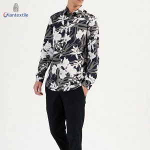 Quality Assurance Good Selling Men’s Shirt Cotton Spandex Casual Poplin Shirt Floral Print Long Sleeve Shirt For Men GTCW108102G1