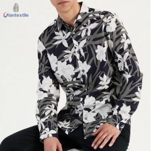 Quality Assurance Good Selling Men’s Shirt Cotton Spandex Casual Poplin Shirt Floral Print Long Sleeve Shirt For Men GTCW108102G1