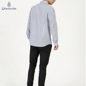 Excellent Performance Newly Men’s Shirt 100% Cotton Long Sleeve Green Stripe Business Leisure Shirt For Men GTCW108107G1