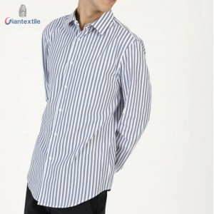 Excellent Performance Newly Men’s Shirt 100% Cotton Long Sleeve Green Stripe Business Leisure Shirt For Men GTCW108107G1