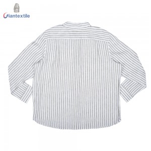 Direct Sale Newly Men’s Shirt 100% Linen Long Sleeve Green Stripe Plus Size Shirt Summer Business Leisure Shirt For Men GTCW108112G1