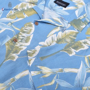 Custom Made Plus Size Men’s Shirt 100% Cotton Casual Slub Shirt Floral Print Short Sleeve Shirt For Men GTCW108113G1