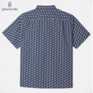 New Look Plus Size Men’s Shirt 100% Cotton Casual Poplin Shirt Floral Print Short Sleeve Shirt For Men GTCW108116G1