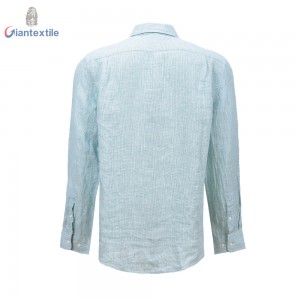 Unparalleled Shirt Green 100% Linen Blended Casual Shirt Long Sleeve Naturally Breathable Shirt For Men GTCW108117G1