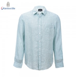 Unparalleled Shirt Green 100% Linen Blended Casual Shirt Long Sleeve Naturally Breathable Shirt For Men GTCW108117G1