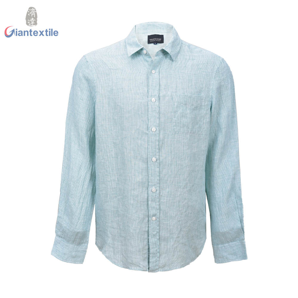 Unparalleled Shirt Green 100% Linen Blended Casual Shirt Long Sleeve Naturally Breathable Shirt For Men GTCW108117G1 Featured Image