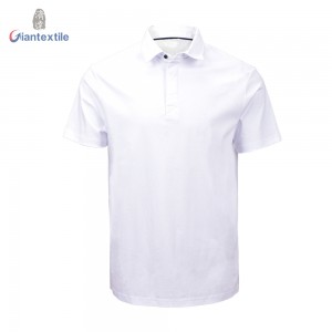 Wholesale Factory Knit Shirt Solid White Good Quality Fabric 100% Cotton Short Sleeve Polo Shirt For Men GTCW108121G1
